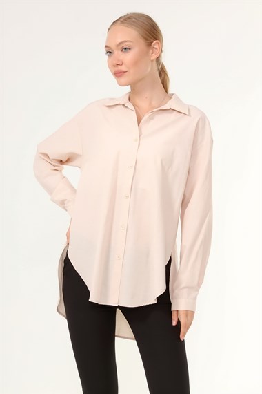 FTZ Women Kadın Coton Gömlek BEIGE