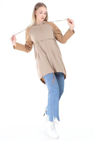 FTZ Women Kadın Kapüşonlu Ceket BEIGE