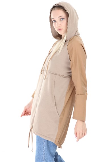 FTZ Women Kadın Kapüşonlu Ceket BEIGE