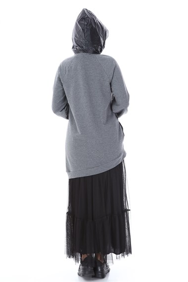 FTZ Women Kadın Kapüşonlu Elbise GRİ